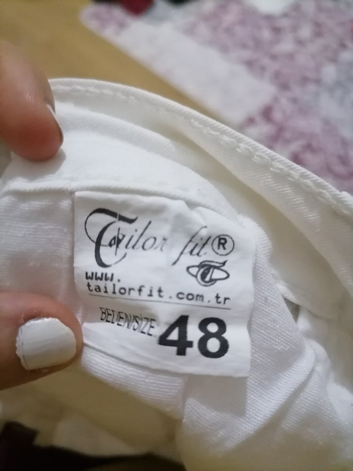 Beyaz  Midi Kadın Kumaş Pantolon - Görsel 4