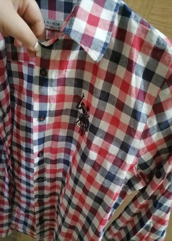 Uzun Kollu Kareli Kırmızı Kadın Gömlek - Görsel 2