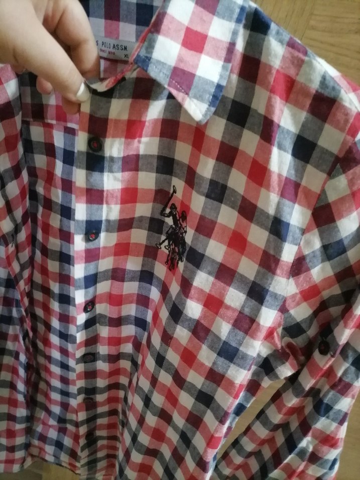 Uzun Kollu Kareli Kırmızı Kadın Gömlek - Görsel 2