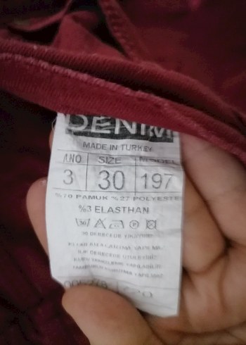 Bordo Kadın Süet Düğmeli Pantolon - Görsel 2