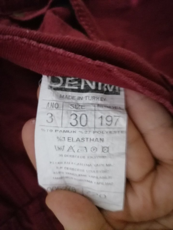 Bordo Kadın Süet Düğmeli Pantolon - Görsel 2