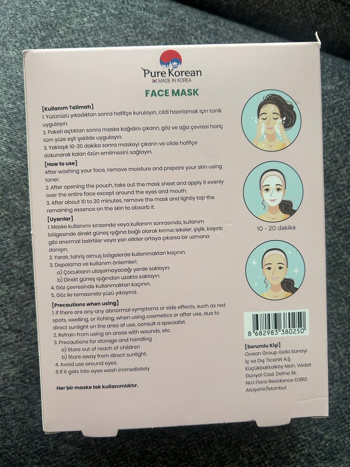 PureKorean 5'li Yüz Bakım Maske Seti - Görsel 5