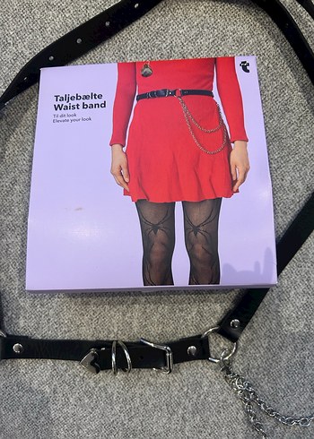 Zincir Detaylı Siyah Kadın Bel Kemeri - Görsel 2