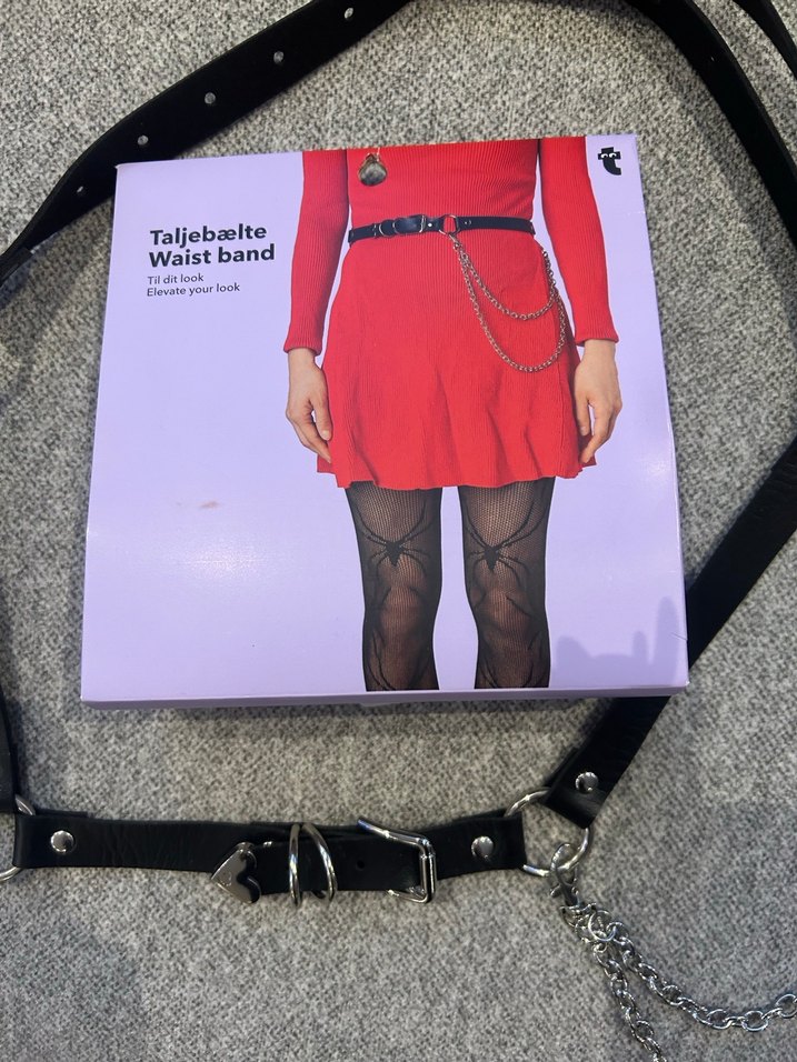 Zincir Detaylı Siyah Kadın Bel Kemeri - Görsel 2