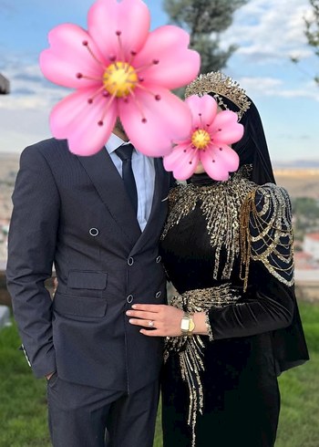 Uzun Siyah Gotik Drapeli Abiye Elbise - Görsel 2