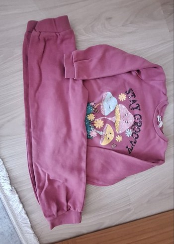 5 Yaş Beden Pembe Kız Sweatshirt takım