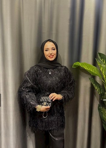 Siyah Kadın tesettür abiye ikili takım - Görsel 2