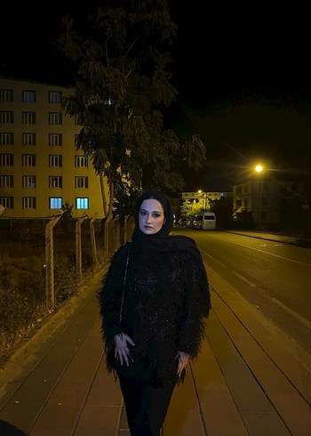 Siyah Kadın tesettür abiye ikili takım - Görsel 4