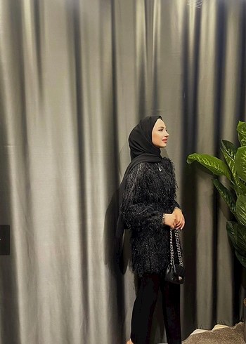 Siyah Kadın tesettür abiye ikili takım - Görsel 3