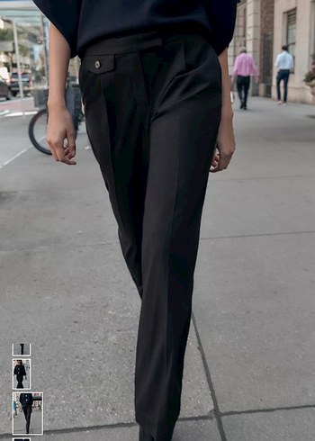 Kadın siyah geniş zara pantolon - Görsel 2