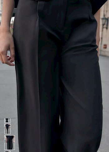 Kadın siyah geniş zara pantolon - Görsel 3