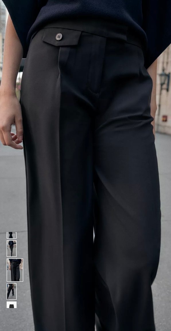 Kadın siyah geniş zara pantolon - Görsel 3