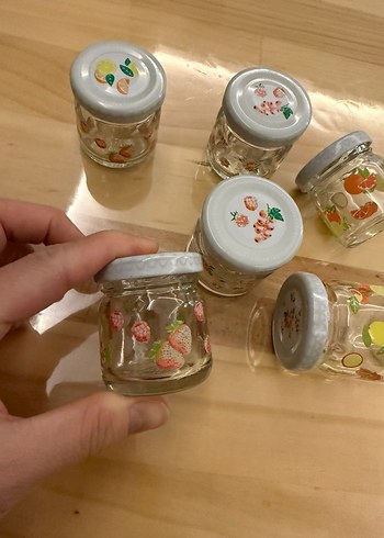 Renkli Desenli Mini Cam Kavanoz Seti - Görsel 2