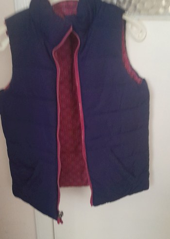 Bordo Kız Çocuk Düğmeli Yelek - Görsel 2