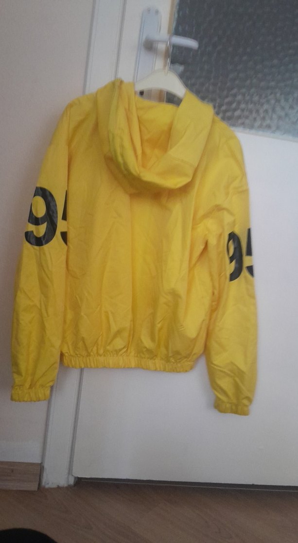 Sarı Kapüşonlu Fermuarlı Kadın Ceket - Görsel 2