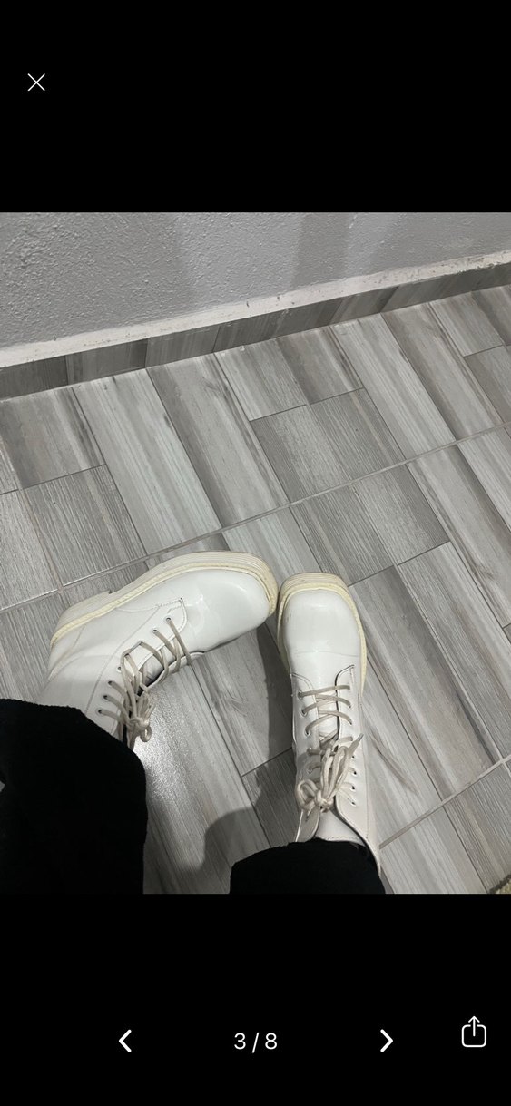 Beyaz Platform Topuklu Gotik Kadın Bot - Görsel 3