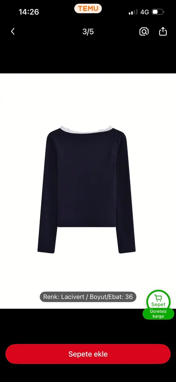 Lacivert Dantel Detaylı Kadın Bluz - Görsel 4