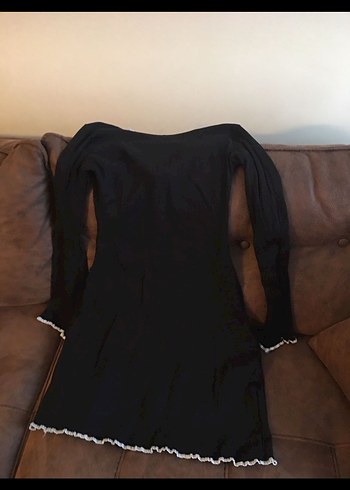 Dantelli Siyah Gotik Uzun Kollu elbise - Görsel 4