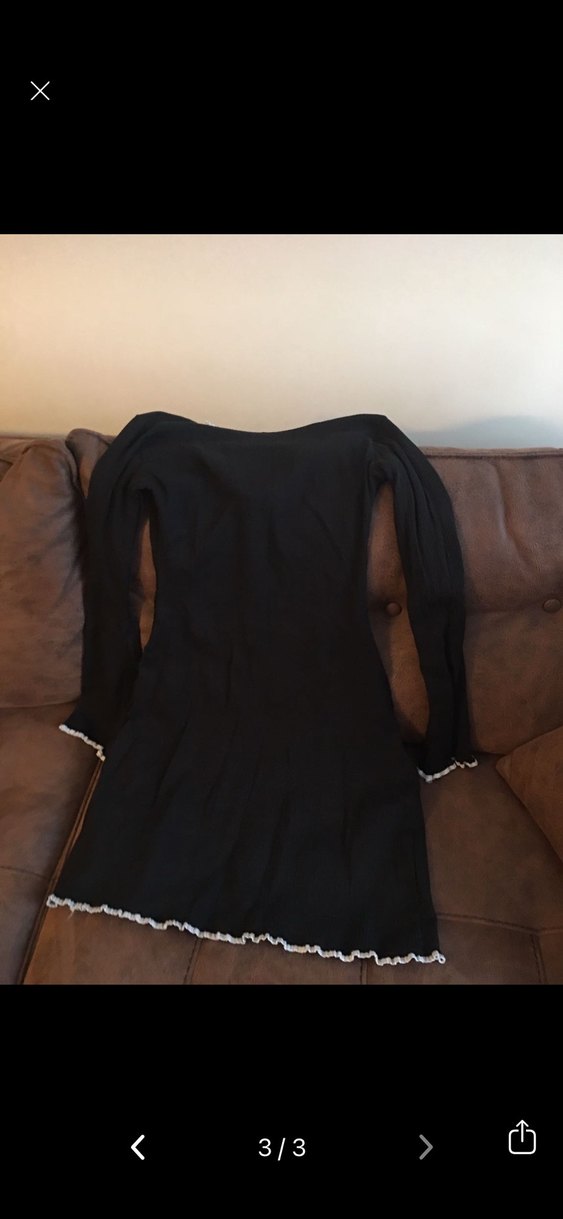 Dantelli Siyah Gotik Uzun Kollu elbise - Görsel 4