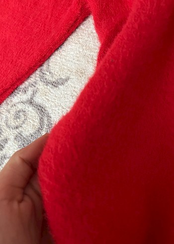 Kırmızı Nakışlı Kadın Triko Kazak - Görsel 3