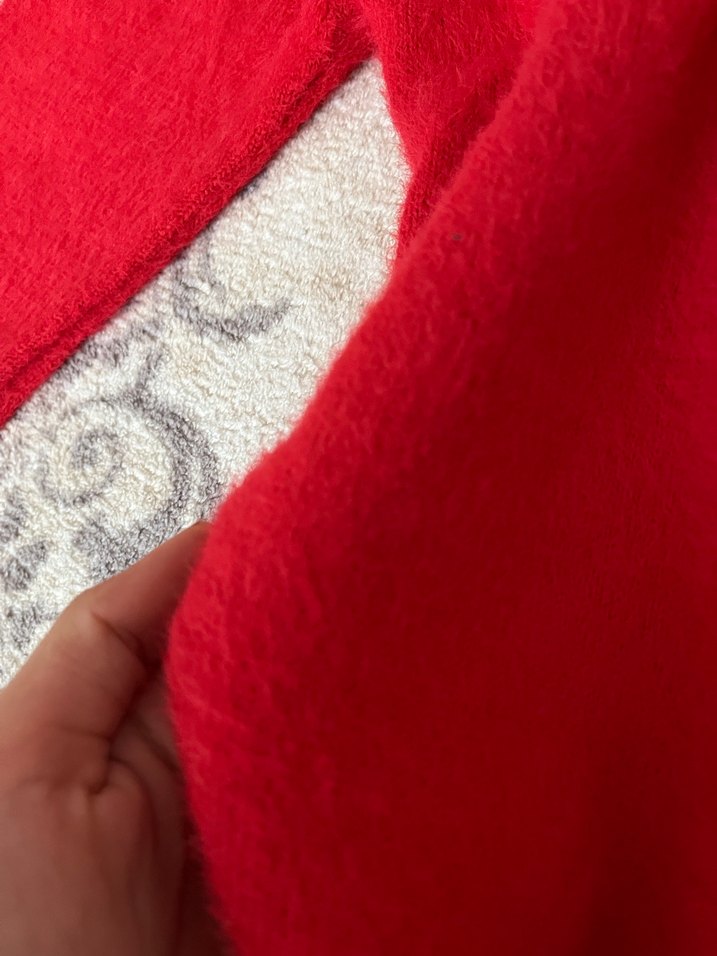 Kırmızı Nakışlı Kadın Triko Kazak - Görsel 3