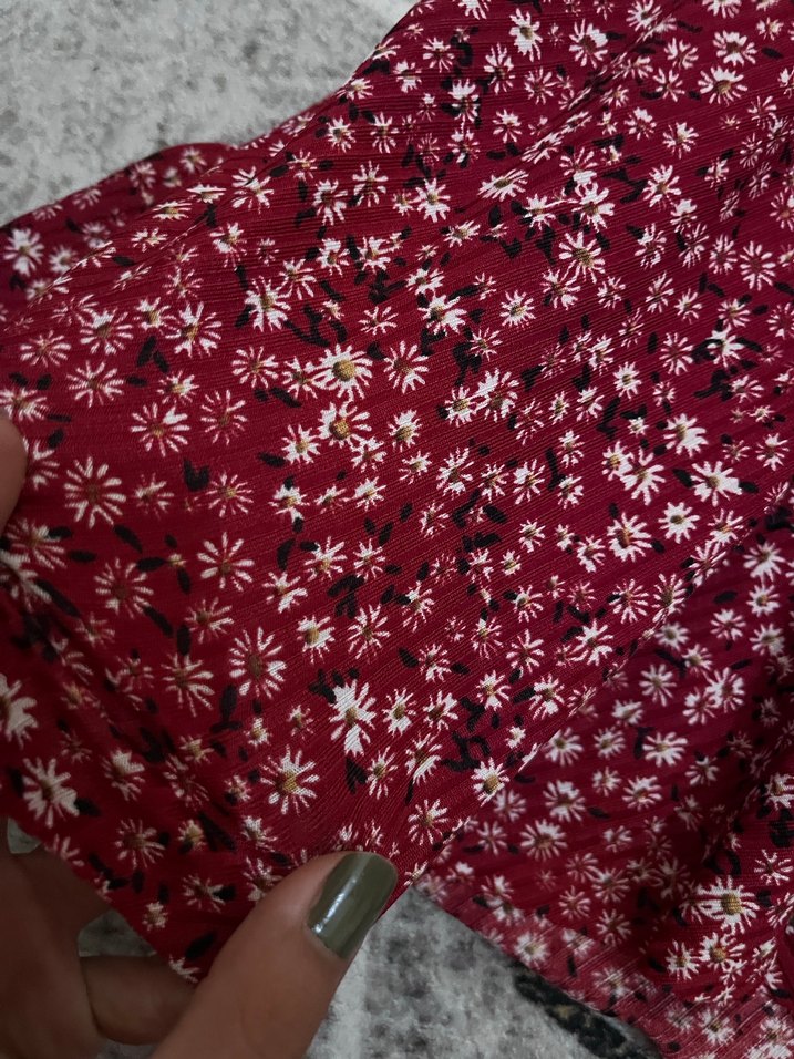 Kırmızı Fırfırlı Mini Etek - Görsel 2