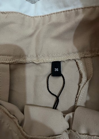 Bej Kemerli Mini Etek - Görsel 2