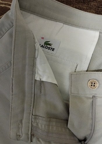 Lacoste Düğmeli Bej bayan pantolon