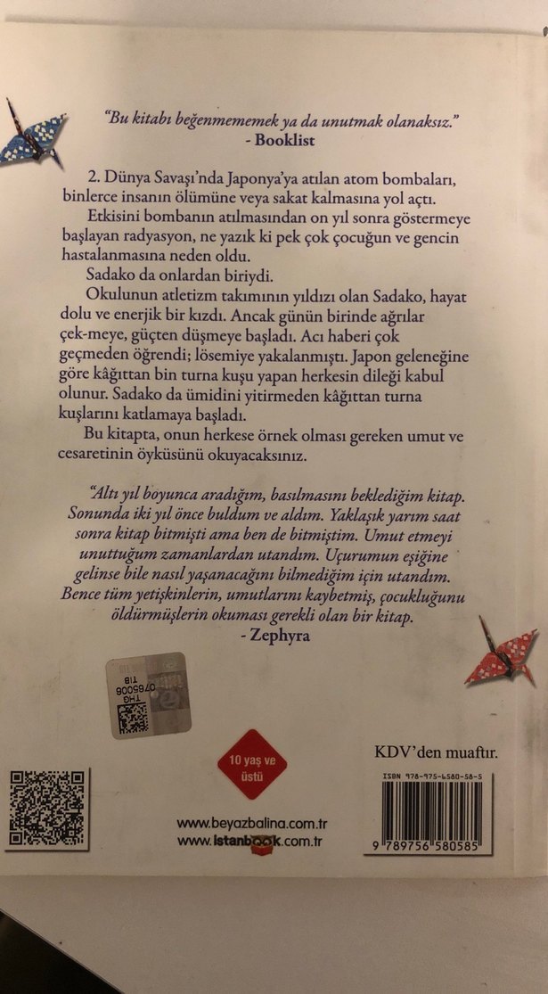 Sadako ve Kağıttan Bin Turna Kuşu - Eleanor Coerr - Görsel 2