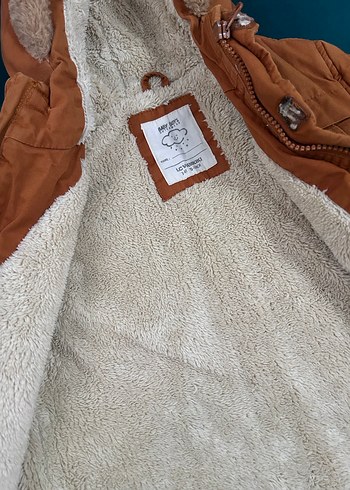 4 Yaş Beden camel Renk Kürklü Kapüşonlu Kahverengi Erkek Çocuk Mont