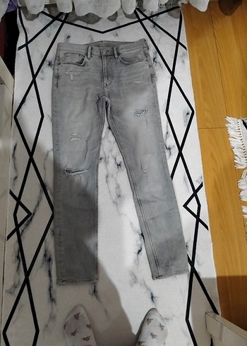Denim&Co Gri Erkek Denim Pantolon - Regular Fit