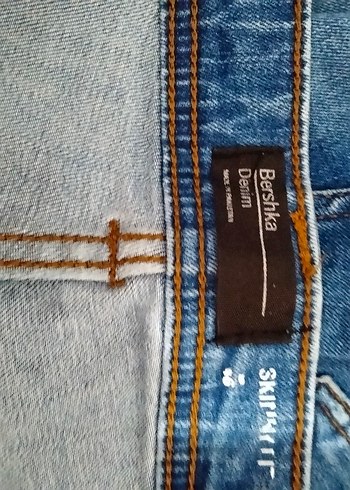 diğer Beden Kadın Mavi Denim Tie-Dye Pantolon
