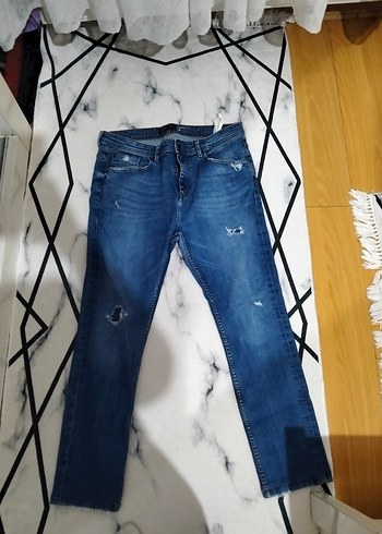 Kadın Mavi Denim Tie-Dye Pantolon