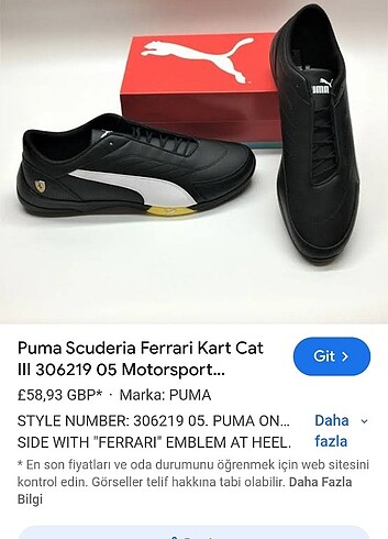 Orjinal puma Ferrari spor ayakkabı 