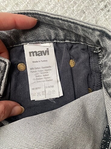 28 Beden gri Renk Yüksek Bek Mavi Cindy Mom Jeans