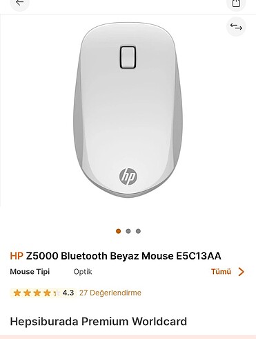 HP Z5000 Bluetooth Beyaz Mouse E5C13AA