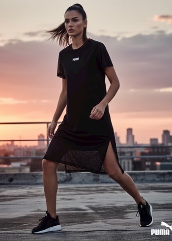Puma Siyah Kadin Midi Elbise