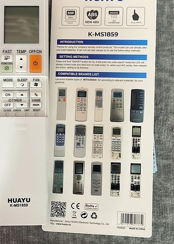 Mitsubishi Klima Kumandası K-MS1859 - Görsel 2