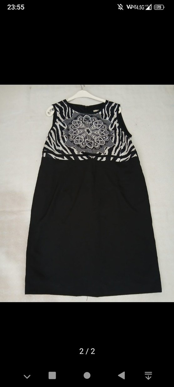 Zebra Desenli Midi Kadın Elbise - Görsel 2