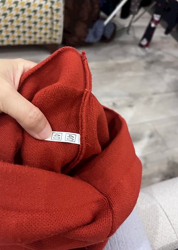 Kırmızı Kadın Uzun triko Pantolon - Görsel 3