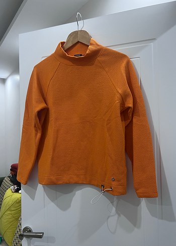 Turuncu Örgü Kadın Uzun Kollu Kazak - Görsel 2