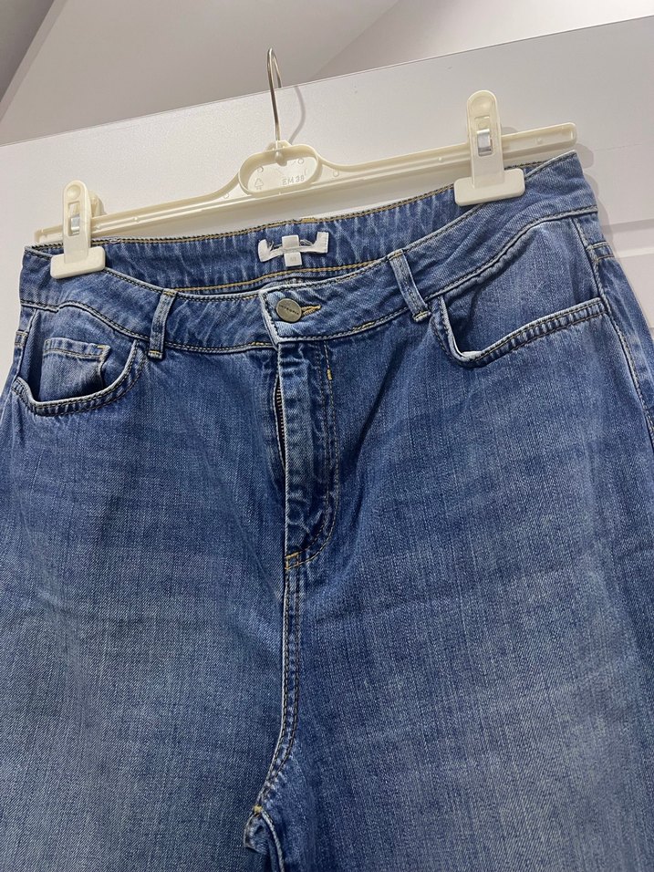 Geniş Kesim Midi Boy Kadın Kot Pantolon - Görsel 3