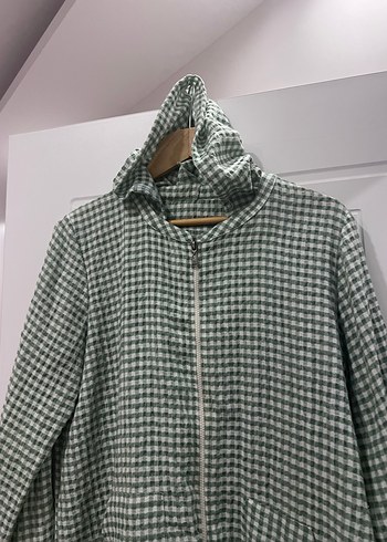 Kapüşonlu keten spor Ceket - Görsel 2