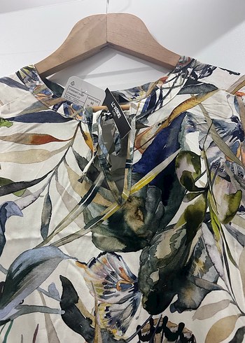 Bohem Desenli Kısa Kollu Kadın Bluz ve pantolon takım - Görsel 2