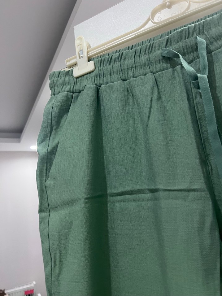 Bohem Desenli Kısa Kollu Kadın Bluz ve pantolon takım - Görsel 3