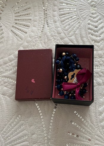 Mavi Boncuklu Kısa Bohem Kolye ve Bileklik Seti - Görsel 5