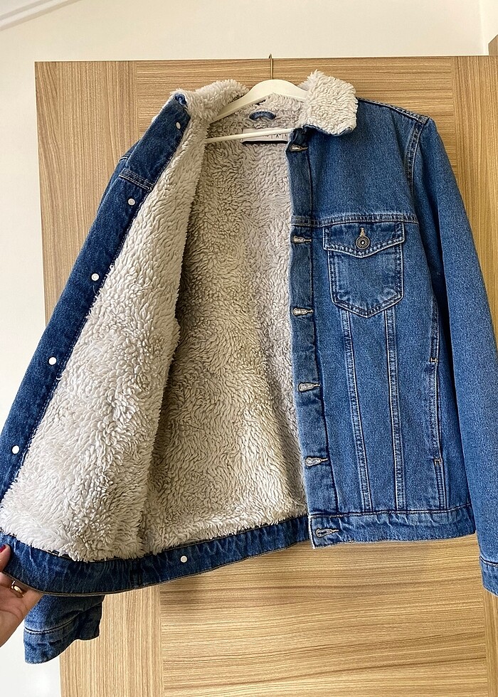 MAVİ İÇİ KÜRKLÜ ERKEK CEKET - Görsel 4