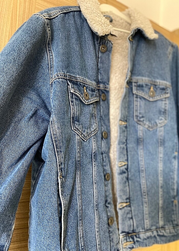 MAVİ İÇİ KÜRKLÜ ERKEK CEKET - Görsel 5