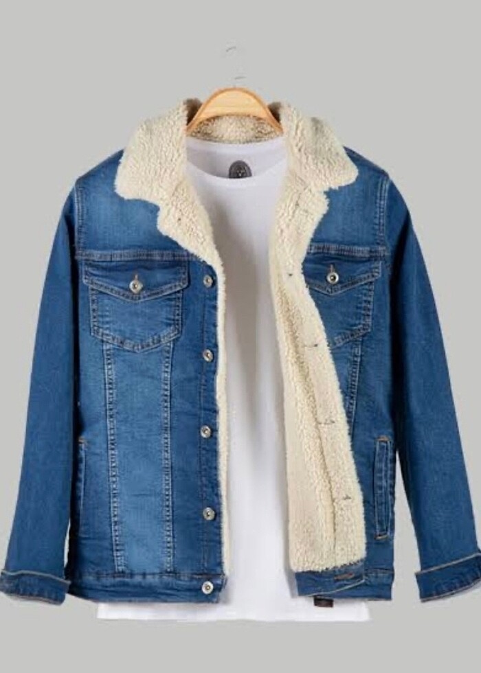 MAVİ İÇİ KÜRKLÜ ERKEK CEKET - Görsel 3