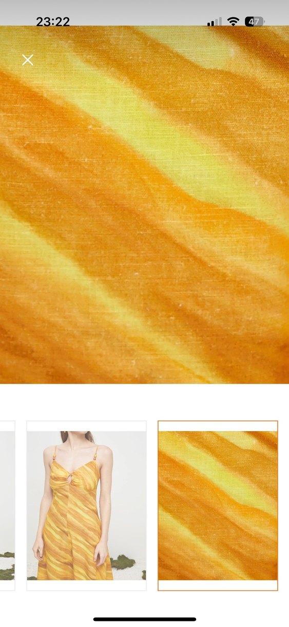 Sarı Drapeli Uzun Batik Elbise - Görsel 4